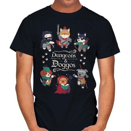 Dungeons and Doggos - Mens T-Shirts RIPT Apparel Small / Black