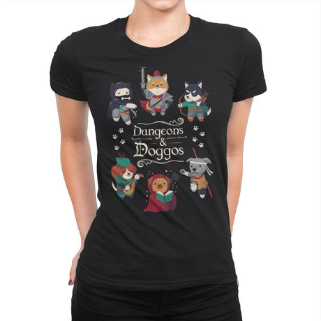 Dungeons and Doggos - Womens Premium T-Shirts RIPT Apparel Small / Black