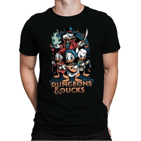 Dungeons and Ducks Cartoon - Mens Premium T-Shirts RIPT Apparel Small / Black