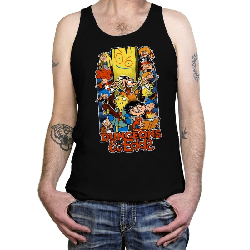Dungeons and Edds - RPG 90s Animation - Tanktop Tanktop RIPT Apparel X-Small / Black