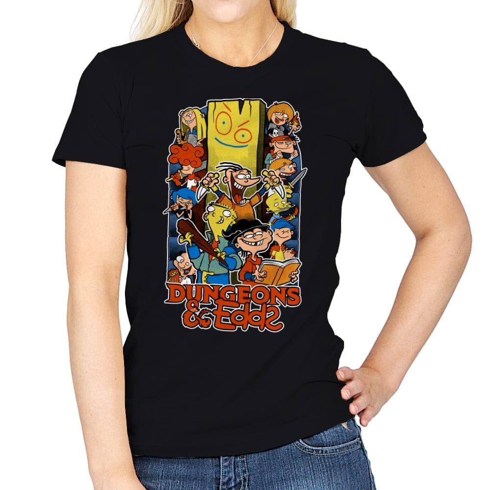 Dungeons and Edds - RPG 90s Animation - Womens T-Shirts RIPT Apparel Small / Black