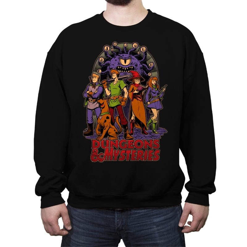 Dungeons and Mysteries - Crew Neck Sweatshirt Crew Neck Sweatshirt RIPT Apparel Small / Black