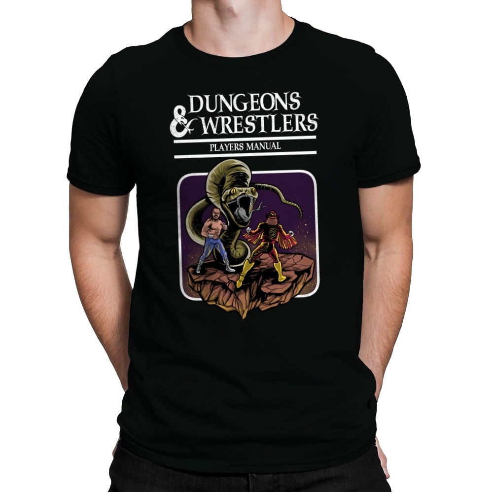 Dungeons and Wrestlers - Mens Premium T-Shirts RIPT Apparel Small / Black