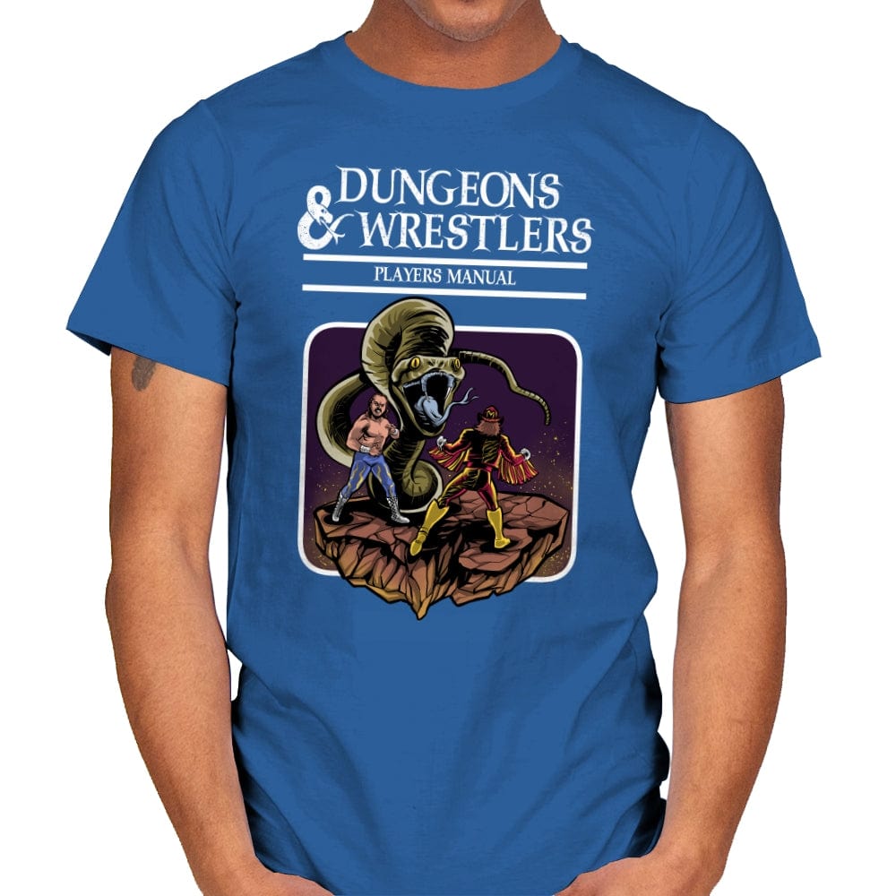 Dungeons and Wrestlers - Mens T-Shirts RIPT Apparel Small / Royal