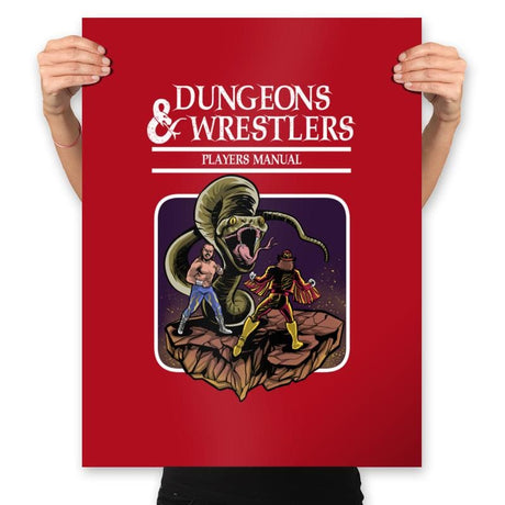 Dungeons and Wrestlers - Prints Posters RIPT Apparel 18x24 / Red