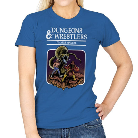 Dungeons and Wrestlers - Womens T-Shirts RIPT Apparel Small / Royal