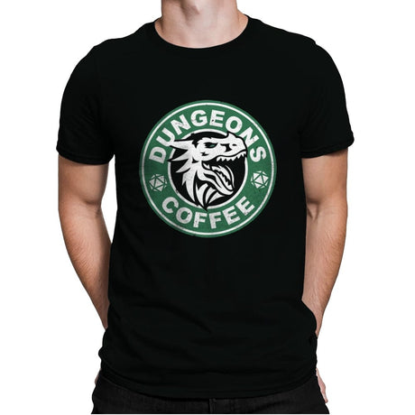 Dungeons Coffee - Mens Premium T-Shirts RIPT Apparel Small / Black