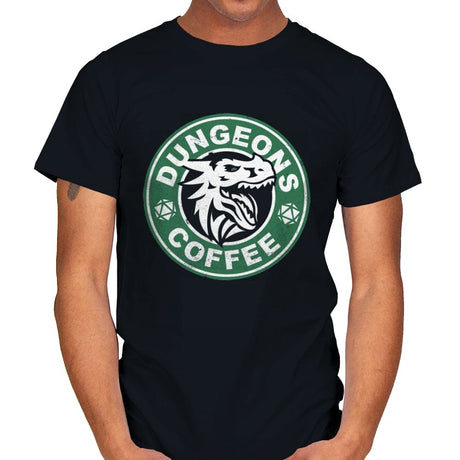 Dungeons Coffee - Mens T-Shirts RIPT Apparel Small / Black