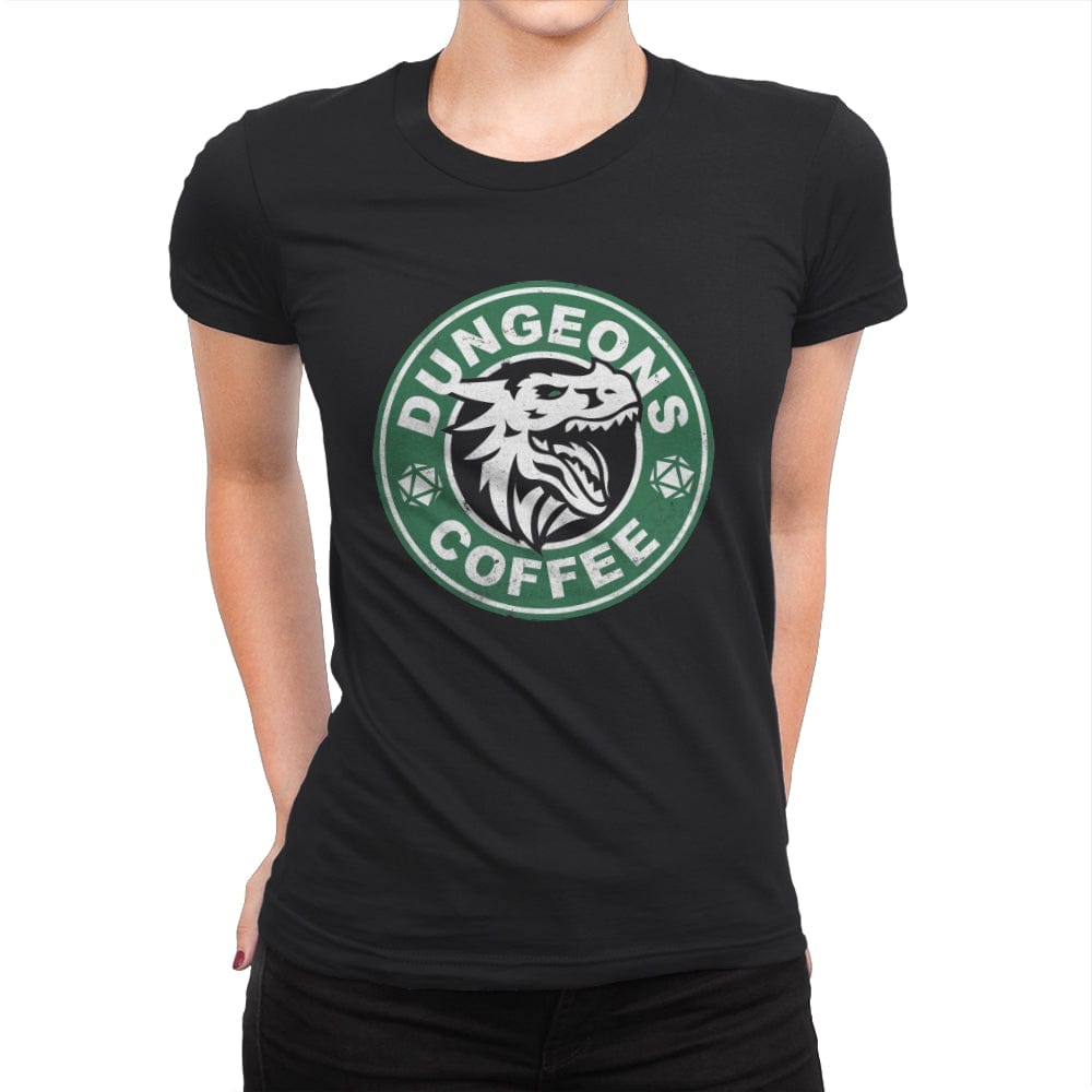 Dungeons Coffee - Womens Premium T-Shirts RIPT Apparel Small / Black