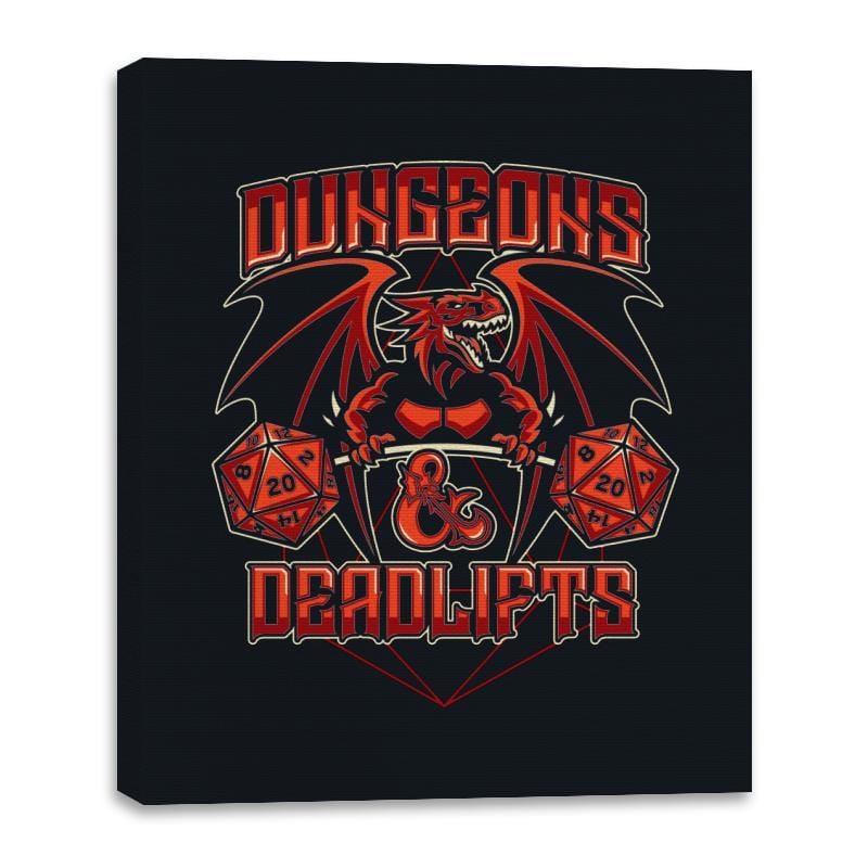 Dungeons & Deadlifts - Canvas Wraps Canvas Wraps RIPT Apparel 16x20 / Black