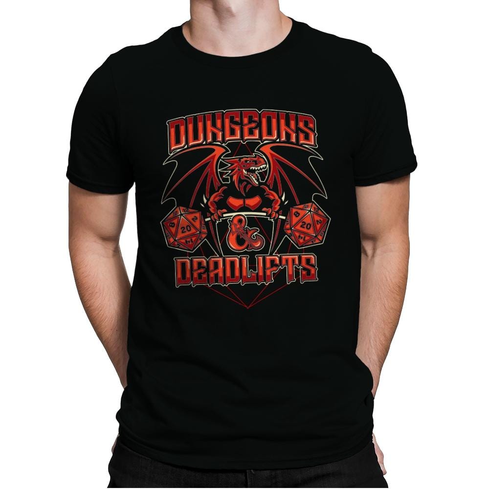 Dungeons & Deadlifts - Mens Premium T-Shirts RIPT Apparel Small / Black