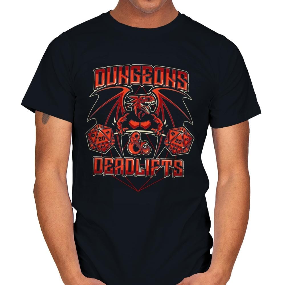 Dungeons & Deadlifts - Mens T-Shirts RIPT Apparel Small / Black