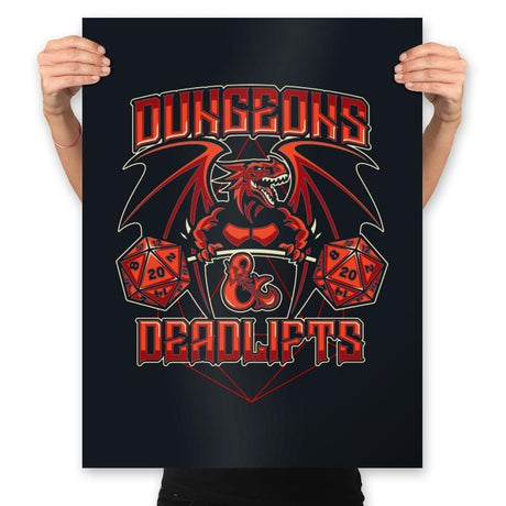 Dungeons & Deadlifts - Prints Posters RIPT Apparel 18x24 / Black