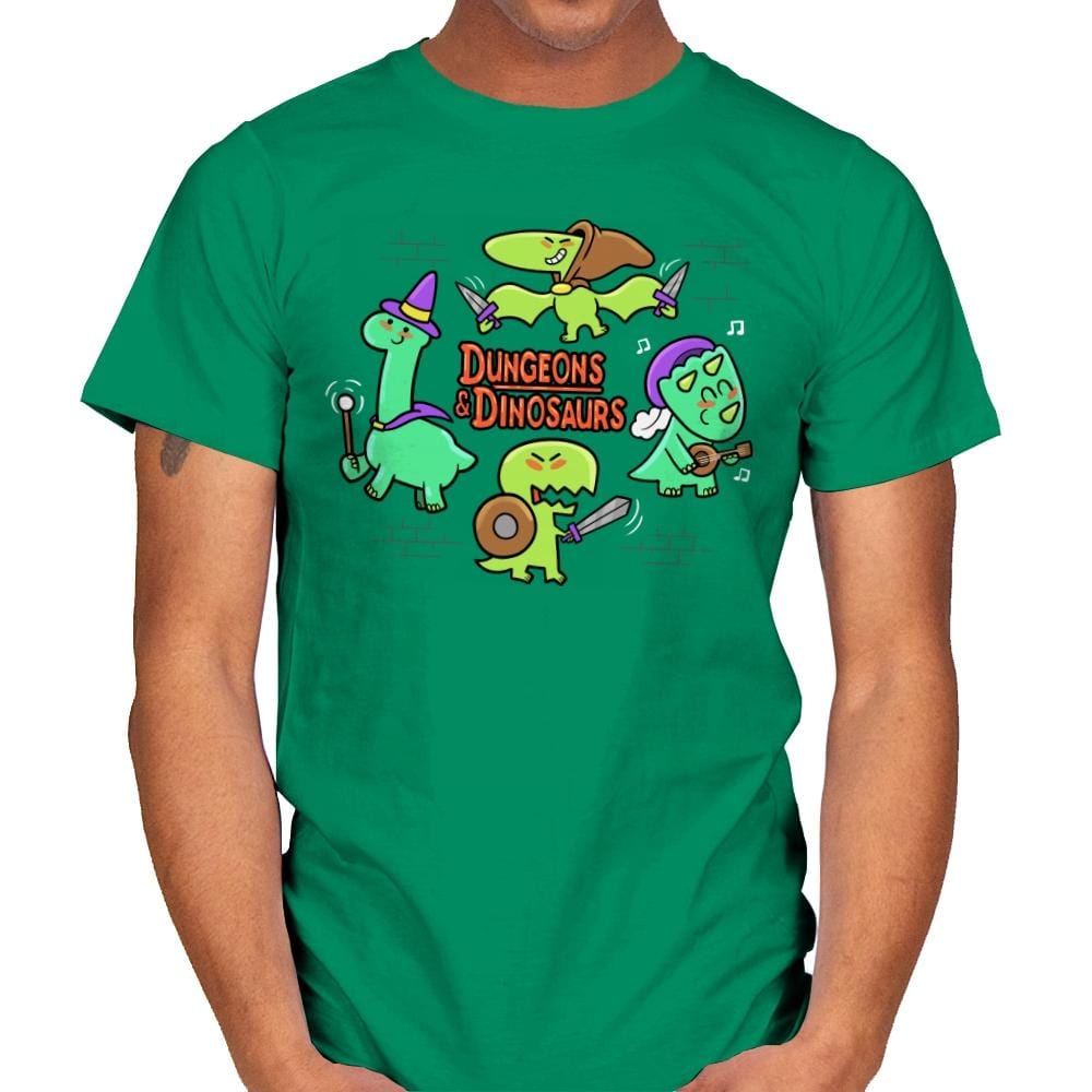 Dungeons & Dinosaurs - Mens T-Shirts RIPT Apparel Small / Kelly