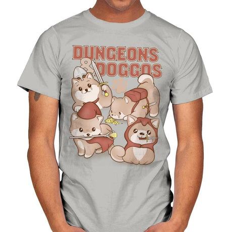 Dungeons & Doggos - Mens T-Shirts RIPT Apparel Small / Ice Grey