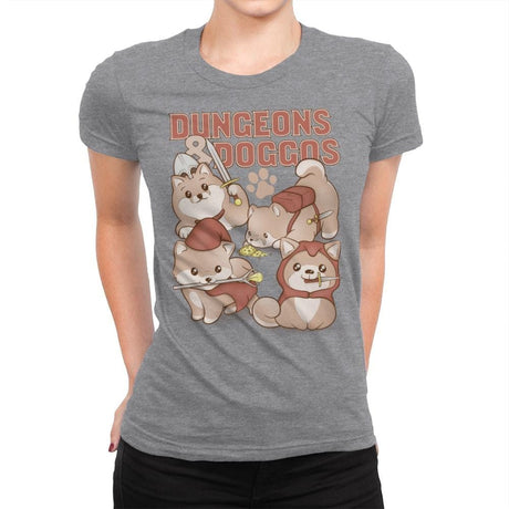 Dungeons & Doggos - Womens Premium T-Shirts RIPT Apparel Small / Heather Grey