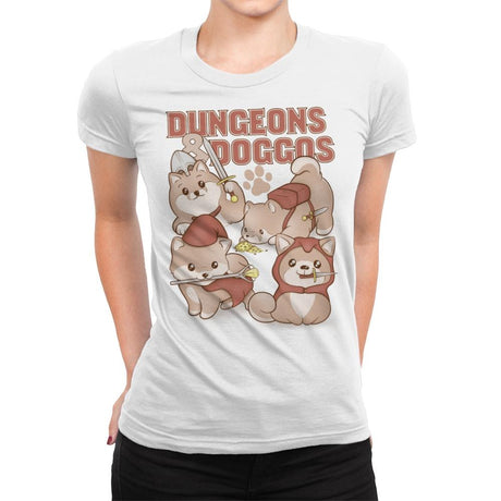 Dungeons & Doggos - Womens Premium T-Shirts RIPT Apparel Small / White