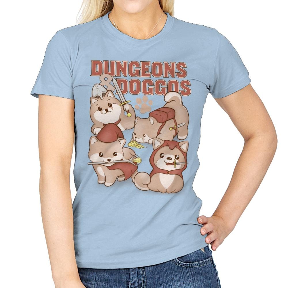 Dungeons & Doggos - Womens T-Shirts RIPT Apparel Small / Light Blue