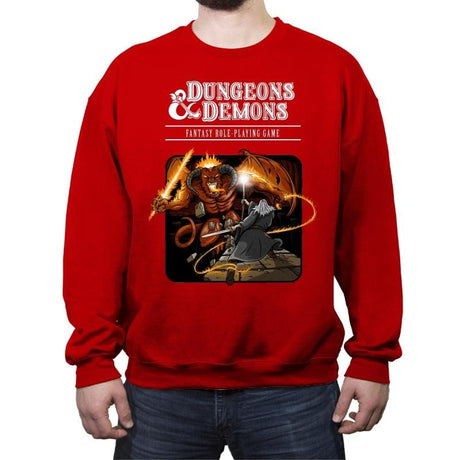 Dungeons & Dwarves - Crew Neck Sweatshirt Crew Neck Sweatshirt RIPT Apparel Small / Red