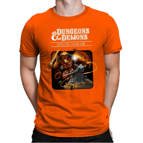 Dungeons & Dwarves - Mens Premium T-Shirts RIPT Apparel Small / Classic Orange