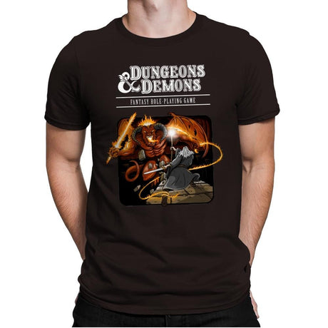 Dungeons & Dwarves - Mens Premium T-Shirts RIPT Apparel Small / Dark Chocolate
