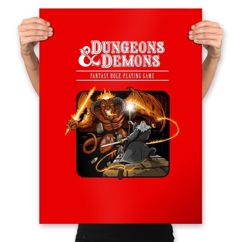 Dungeons & Dwarves - Prints Posters RIPT Apparel 18x24 / Red