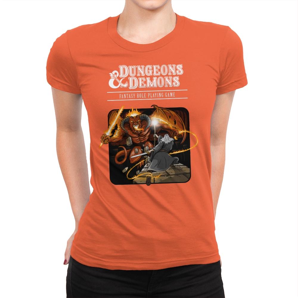 Dungeons & Dwarves - Womens Premium T-Shirts RIPT Apparel Small / Classic Orange