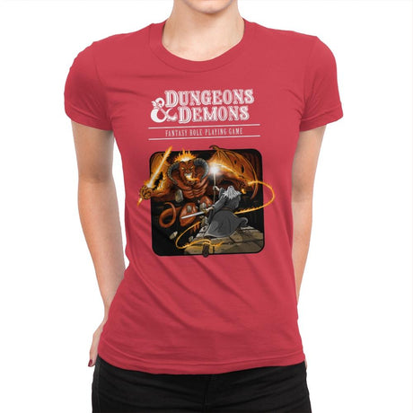 Dungeons & Dwarves - Womens Premium T-Shirts RIPT Apparel Small / Red