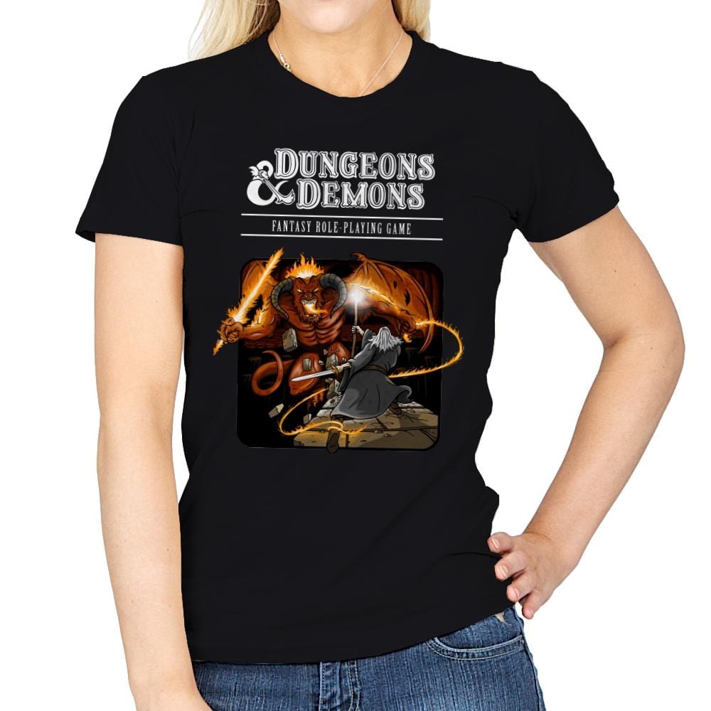 Dungeons & Dwarves - Womens T-Shirts RIPT Apparel Small / Black