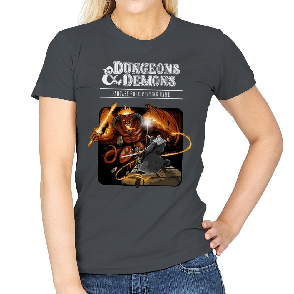 Dungeons & Dwarves - Womens T-Shirts RIPT Apparel Small / Charcoal