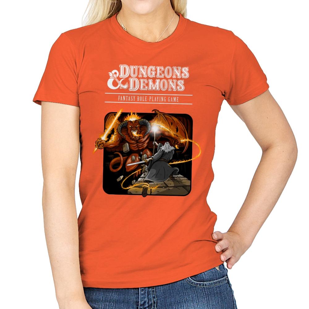 Dungeons & Dwarves - Womens T-Shirts RIPT Apparel Small / Orange