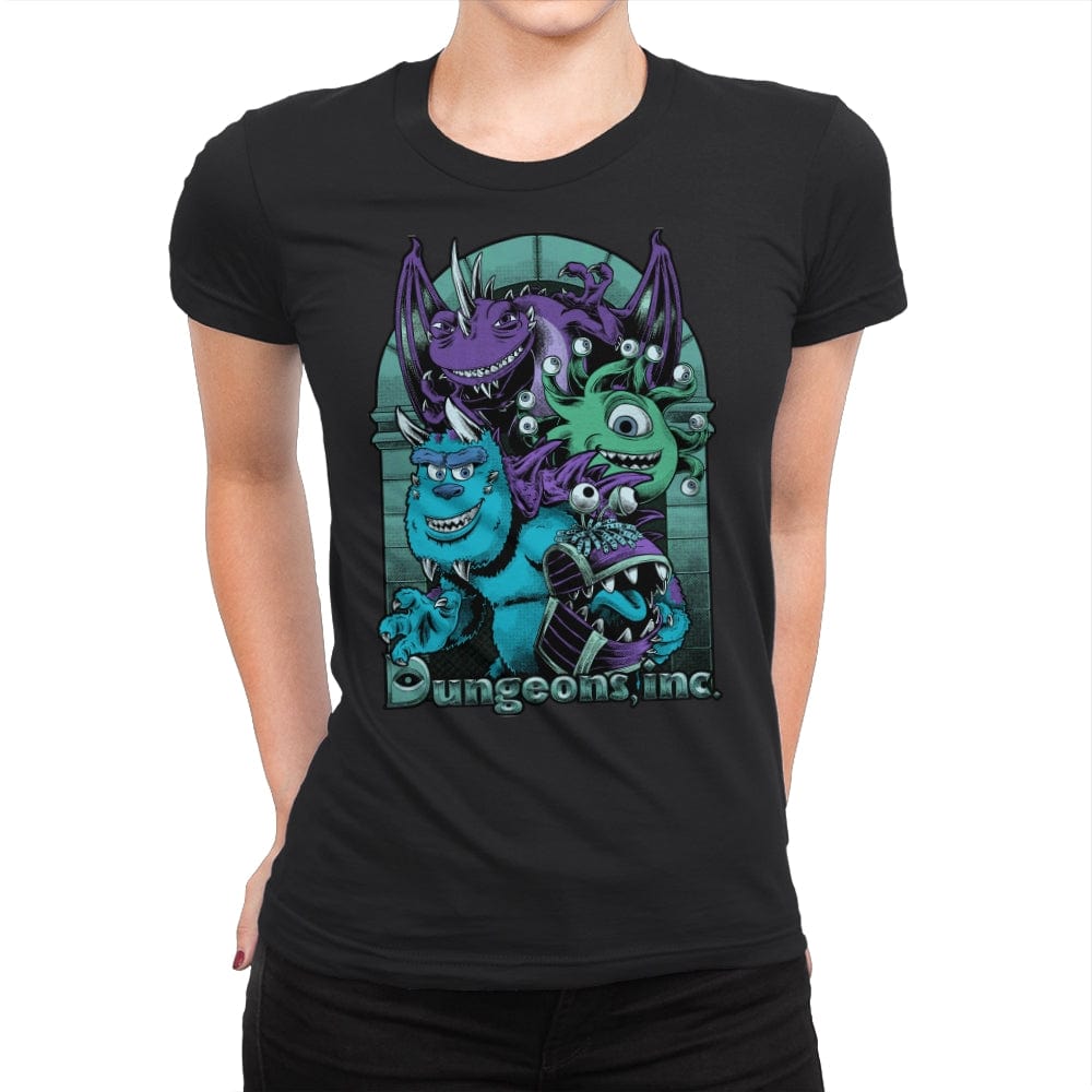 Dungeons, Inc. - RPG Monsters Parody - Womens Premium T-Shirts RIPT Apparel Small / Black