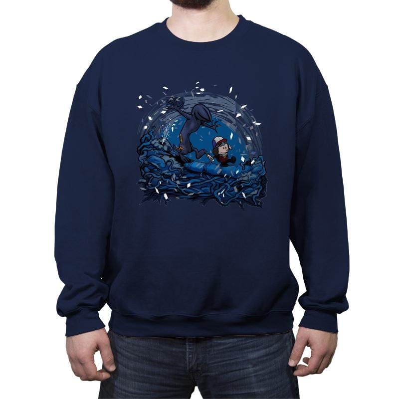 Dustin and Dobbes - Crew Neck Sweatshirt Crew Neck Sweatshirt RIPT Apparel Small / Navy