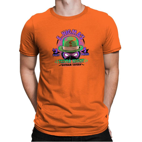 E. Nigma's Trivia Night Exclusive - Mens Premium T-Shirts RIPT Apparel Small / Classic Orange