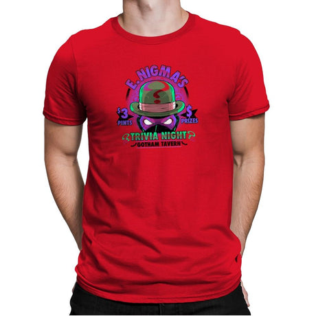 E. Nigma's Trivia Night Exclusive - Mens Premium T-Shirts RIPT Apparel Small / Red