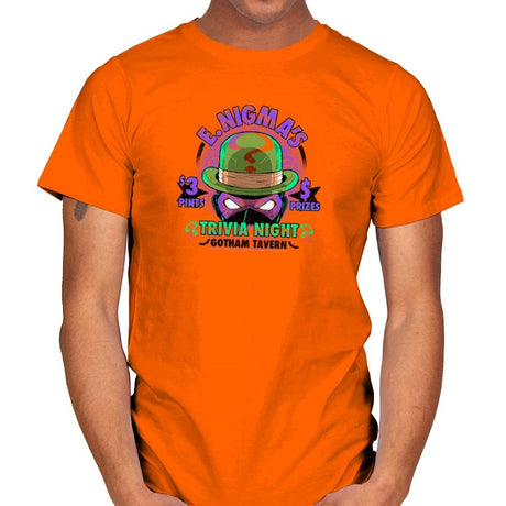 E. Nigma's Trivia Night Exclusive - Mens T-Shirts RIPT Apparel Small / Orange