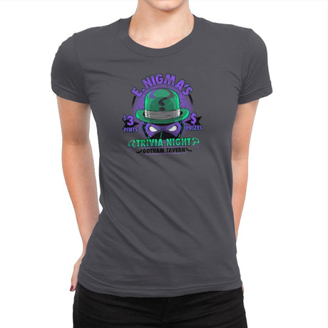 E. Nigma's Trivia Night Exclusive - Womens Premium T-Shirts RIPT Apparel Small / Heavy Metal