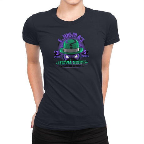 E. Nigma's Trivia Night Exclusive - Womens Premium T-Shirts RIPT Apparel Small / Midnight Navy