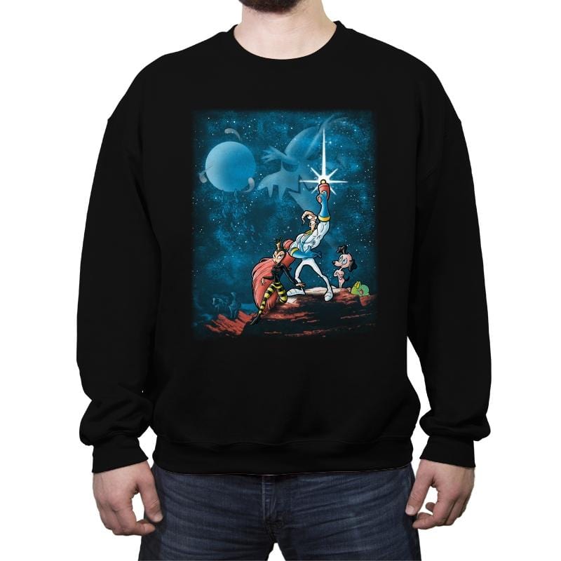 Earthworm Wars - Crew Neck Sweatshirt Crew Neck Sweatshirt RIPT Apparel Small / Black