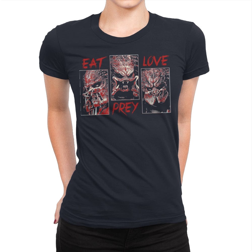 Eat, Prey, Love - Best Seller - Womens Premium T-Shirts RIPT Apparel Small / Midnight Navy