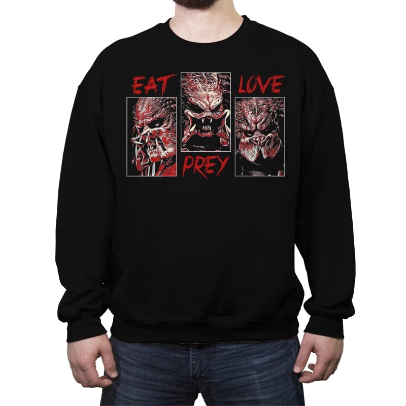 Eat, Prey, Love - Crew Neck Sweatshirt Crew Neck Sweatshirt RIPT Apparel Small / Black