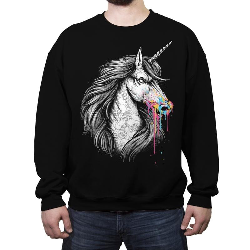 Eat Rainbows - Crew Neck Sweatshirt Crew Neck Sweatshirt RIPT Apparel Small / Black