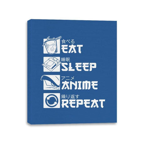 Eat, Sleep, Anime - Canvas Wraps Canvas Wraps RIPT Apparel 11x14 / Royal