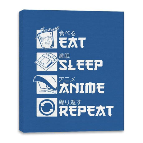 Eat, Sleep, Anime - Canvas Wraps Canvas Wraps RIPT Apparel 16x20 / Royal