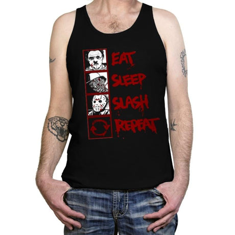 Eat, Sleep, Slash... - Tanktop Tanktop RIPT Apparel X-Small / Black