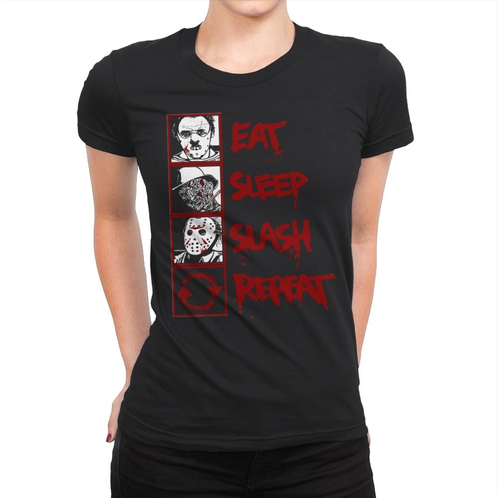 Eat, Sleep, Slash... - Womens Premium T-Shirts RIPT Apparel Small / Black