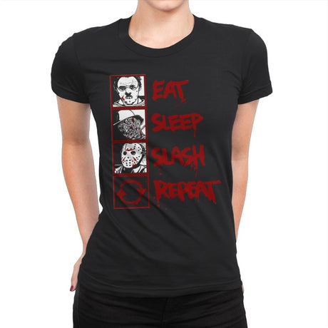 Eat, Sleep, Slash... - Womens Premium T-Shirts RIPT Apparel Small / Black