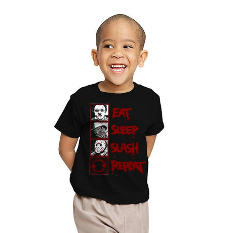 Eat, Sleep, Slash... - Youth T-Shirts RIPT Apparel X-small / Black
