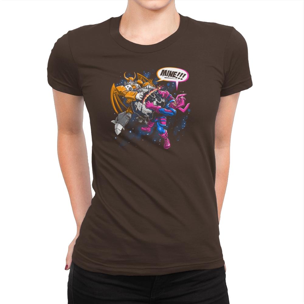 Eaters of Worlds Exclusive - Womens Premium T-Shirts RIPT Apparel Small / Dark Chocolate