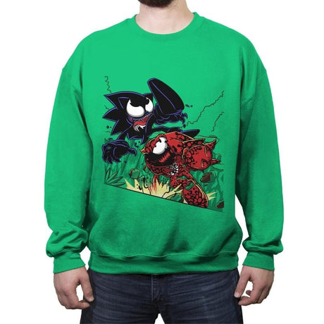Echidna vs Hedgehog - Crew Neck Sweatshirt Crew Neck Sweatshirt RIPT Apparel